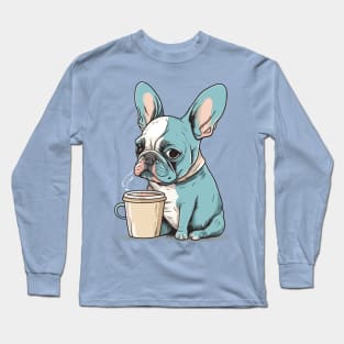 Dog Drinking Coffee Long Sleeve T-Shirt